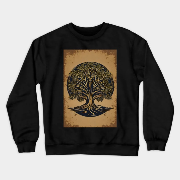 Vintage Celtic tree Crewneck Sweatshirt by Tree Tees